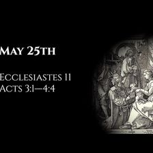 May 25th: Ecclesiastes 11 & Acts 3:1—4:4